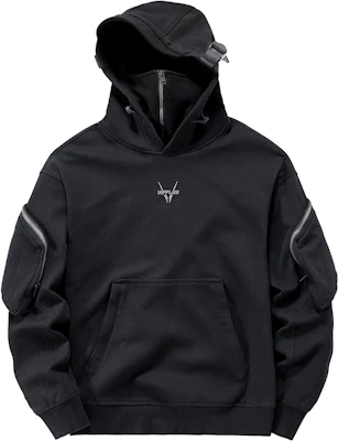VIP Streetwear Tech Ninja Pullover Hoodie Black - Loose Fit Multi-Pocket VZ222083 Buy VIP Streetwear Tech Ninja Pullover Hoodie Black - Loose Fit Multi-Pocket VZ222083