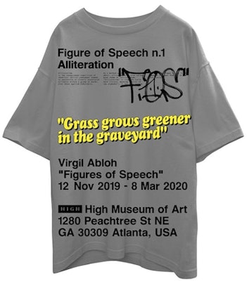 Virgil Abloh Canary Yellow x FOS Alliteration VAA AMO Towers T-Shirt Grey Buy Virgil Abloh Canary Yellow x FOS Alliteration VAA AMO Towers T-Shirt Grey