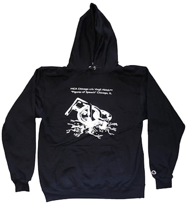 Virgil Abloh MCA Figures Of Speech Flags (Blue Text) Hoodie Black Buy Virgil Abloh MCA Figures Of Speech Flags (Blue Text) Hoodie Black