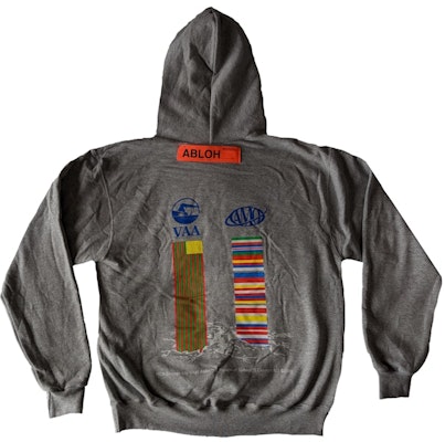 Virgil Abloh MCA Figures Of Speech Flags (Blue Text) Hoodie Heather Grey Order Virgil Abloh MCA Figures Of Speech Flags (Blue Text) Hoodie Heather Grey
