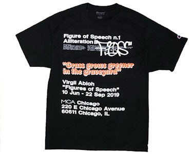 Virgil Abloh MCA 言语的象形符(白字)墓地草黑色T恤 Buy Virgil Abloh MCA 言语的象形符(白字)墓地草黑色T恤