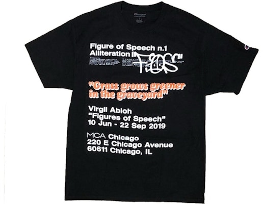 Virgil Abloh MCA Figures of Speech Grass Graveyard (Blue Text) Tee Black Buy Virgil Abloh MCA Figures of Speech Grass Graveyard (Blue Text) Tee Black