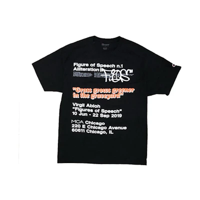 Virgil MCA Figures of Speech Grass Graveyard (Blue Text) Tee Black