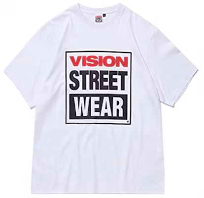 Vision Street Wear Classic Box Logo White Tee - Unisex Streetwear T-Shirt. V000NC000101 Buy Vision Street Wear Classic Box Logo White Tee - Unisex Streetwear T-Shirt. V000NC000101