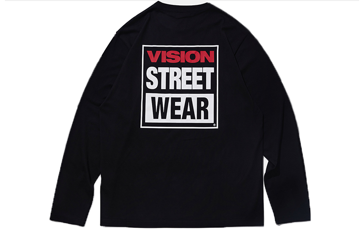 Vision Street Wear Classic Logo Graphic Long Sleeve T-Shirt Unisex - Black V000NC000202