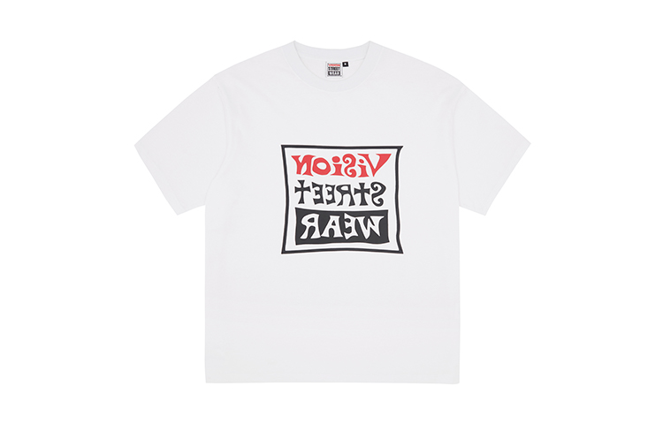 Vision Street Wear Classic Loose-fit Tee with Mirrored Wavy Logo - Unisex V242NC9014