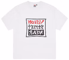 Vision Street Wear Classic Loose-fit Tee with Mirrored Wavy Logo - Unisex V242NC9014 Vision Street Wear Classic Loose-fit Tee with Mirrored Wavy Logo - Unisex V242NC9014