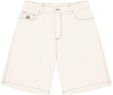 Vision Street Wear Classic Retro White Denim Shorts Unisex Mid-Rise Style V241NE800401 Buy Vision Street Wear Classic Retro White Denim Shorts Unisex Mid-Rise Style V241NE800401