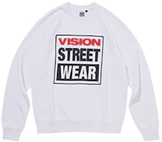 Vision Street Wear Classic Unisex Crewneck Sweatshirt White V000NB000301 Vision Street Wear Classic Unisex Crewneck Sweatshirt White V000NB000301
