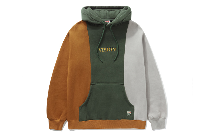 Vision Street Wear Colorblock Logo Sweatshirt Unisex Brown Green Gray V224NB600434