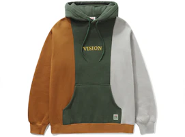 Vision Street Wear Colorblock Logo Sweatshirt Unisex Brown Green Gray V224NB600434 Vision Street Wear Colorblock Logo Sweatshirt Unisex Brown Green Gray V224NB600434