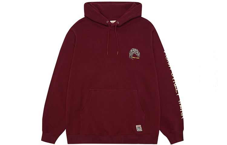 Vision Street Wear Flame Series Geometric Letter Hoodie Unisex - Maroon. V223NB600230