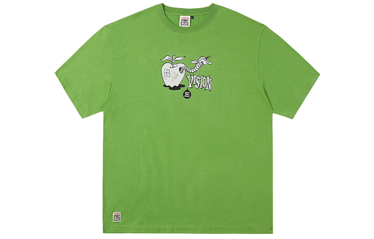 Vision Street Wear Graphic Print Oversized Tee Unisex Lime Green V222NC600325