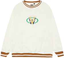 Vision Street Wear Logo Embroidered Striped Sweatshirt Unisex Off-White. V223NB600331 Vision Street Wear Logo Embroidered Striped Sweatshirt Unisex Off-White. V223NB600331