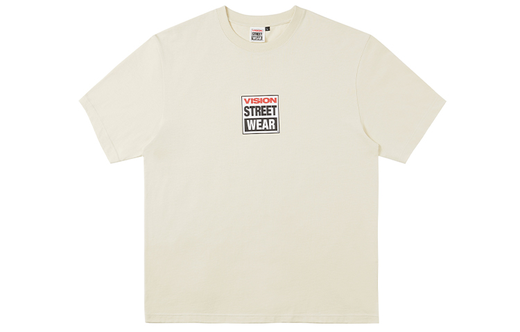 Vision Street Wear Logo Print Oversized T-Shirt Unisex Sand Color. V221NC600111