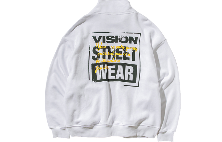 Vision Street Wear Logo Pullover Sweatshirt Unisex White V203NB305001