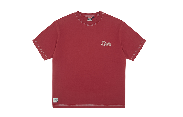Vision Street Wear Logo Vintage Washed T-Shirt Unisex Retro Street Style V242NC5002