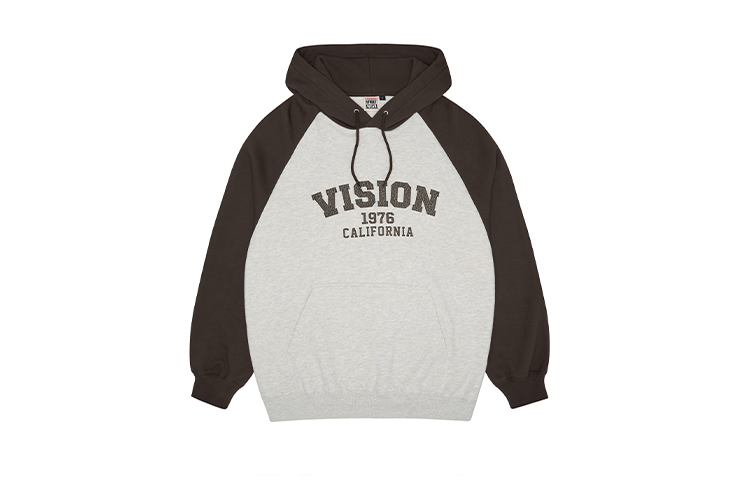 Vision Street Wear Retro Colorblock Raglan Hoodie Unisex Heavyweight V233NB5010