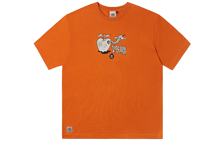 Vision Street Wear Retro Graphic Loose Fit Orange Unisex T-Shirt. V222NC600357