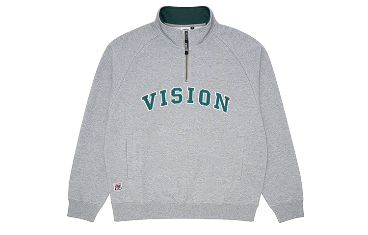 Vision Street Wear Retro Letter Print Zip-Up Sweatshirt Unisex V231NB9004