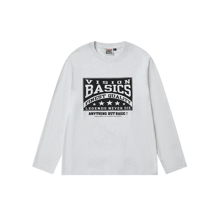 Vision Street Wear Retro Logo Print Oversized Long Sleeve Tee Unisex Streetwear V243NC5001