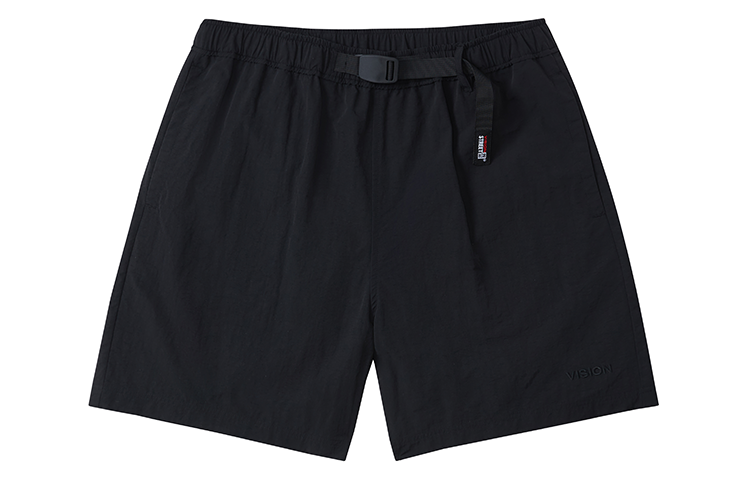 Vision Street Wear Solid Color Casual Shorts Unisex Black V221NE900502
