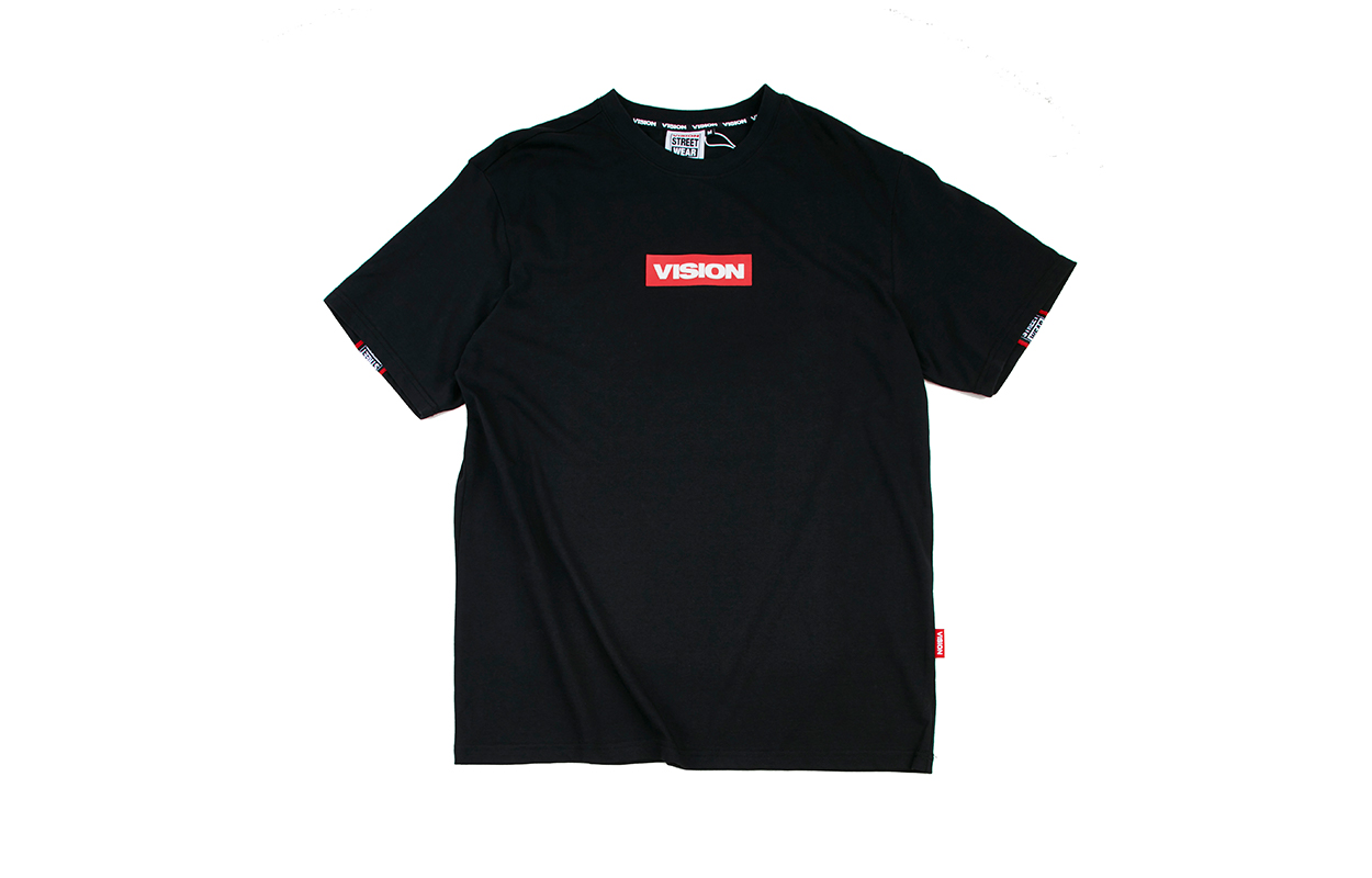 Vision Street Wear Unisex Black Street Style Short Sleeve T-Shirt. V192NC409802