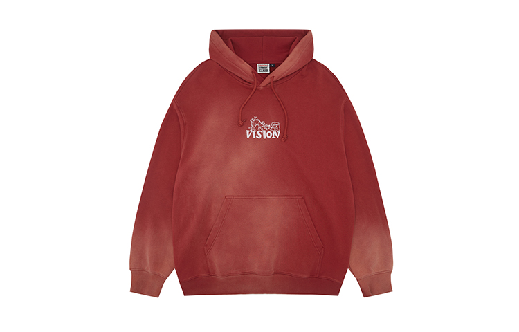 Vision Street Wear Vintage Washed Retro Pullover Hoodie Unisex Casual Style V241NB5001