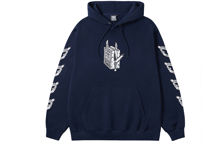 Vision Street Wear x Cyclops Collab Colorblock Cartoon Hoodie Navy Unisex V221NB601116