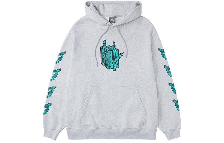 Vision Street Wear x Cyclops Dwarf Hoodie Gray Unisex Colorblock Cartoon Design V221NB601103