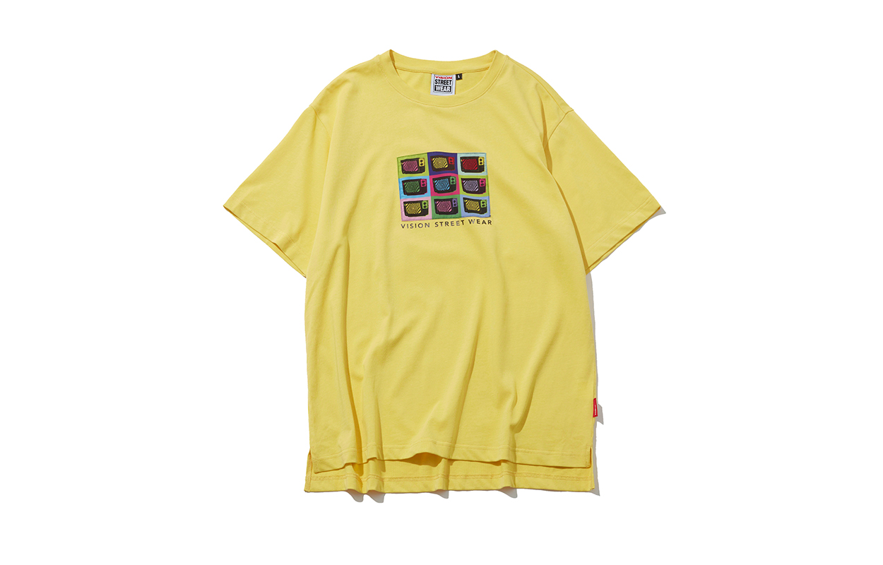 Vision Street Wear Yellow Unisex Casual American Street Style T-Shirt V202NC302807