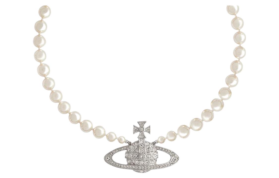 Vivienne Westwood  Bas Relief Pearl Necklace Silver Saturn Design. 63010099-02W402-CN 圖 3