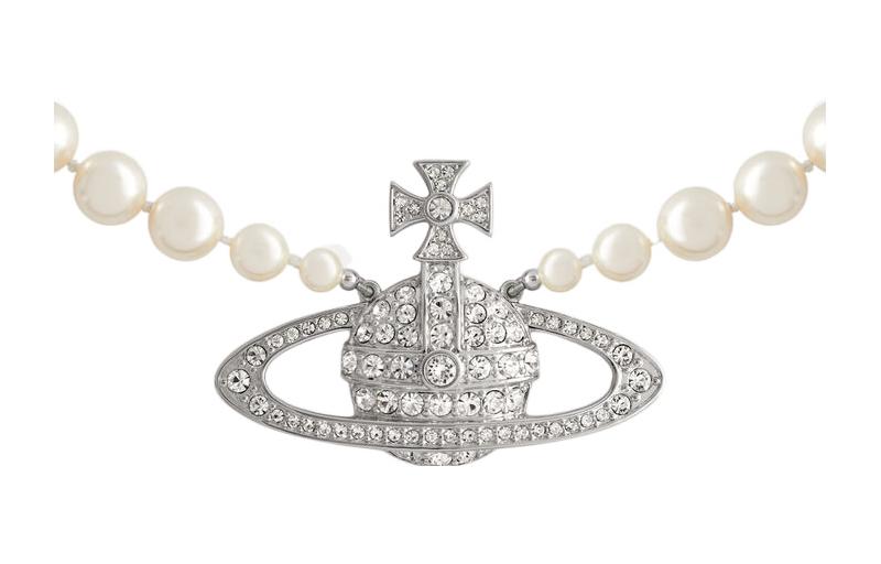Vivienne Westwood  Bas Relief Pearl Necklace Silver Saturn Design. 63010099-02W402-CN 圖 4