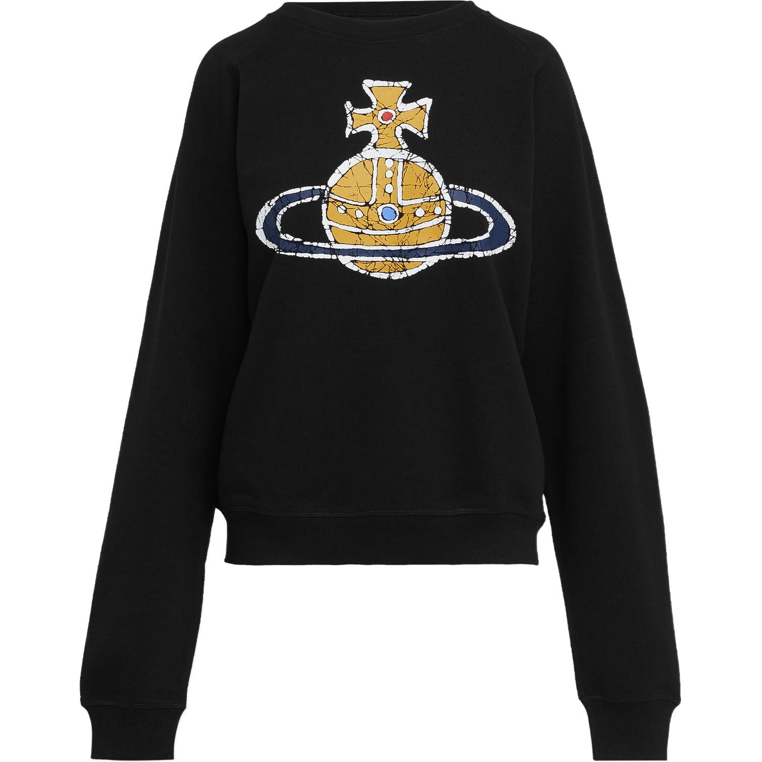Vivienne Westwood  Black Cosmic Print Crewneck Long Sleeve Sweatshirt 3I01000LJ0006N401