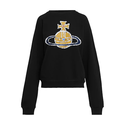 Vivienne Westwood Black Cosmic Print Crewneck Long Sleeve Sweatshirt 3I01000LJ0006N401