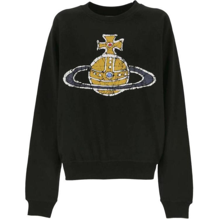 Order ヴィヴィアン・ウエストウッド ブラック コスミックプリント 長袖クルーネックスウェット 3I01000LJ0006N401