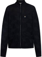 Vivienne Westwood Black Knit Sweater with Solid Logo Embroidery and Zipper. 2701001TY002MN401 Vivienne Westwood Black Knit Sweater with Solid Logo Embroidery and Zipper. 2701001TY002MN401