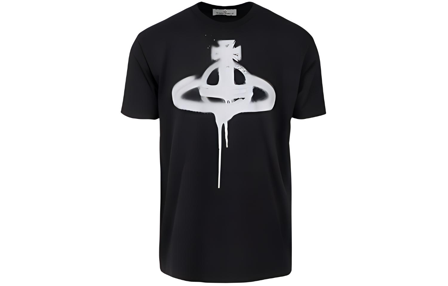 Vivienne Westwood  Black Logo Graphic Crew Neck Short Sleeve T-Shirt 3G010014J001MN401