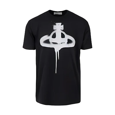 Vivienne Westwood Black Logo Graphic Crew Neck Short Sleeve T-Shirt 3G010014J001MN401