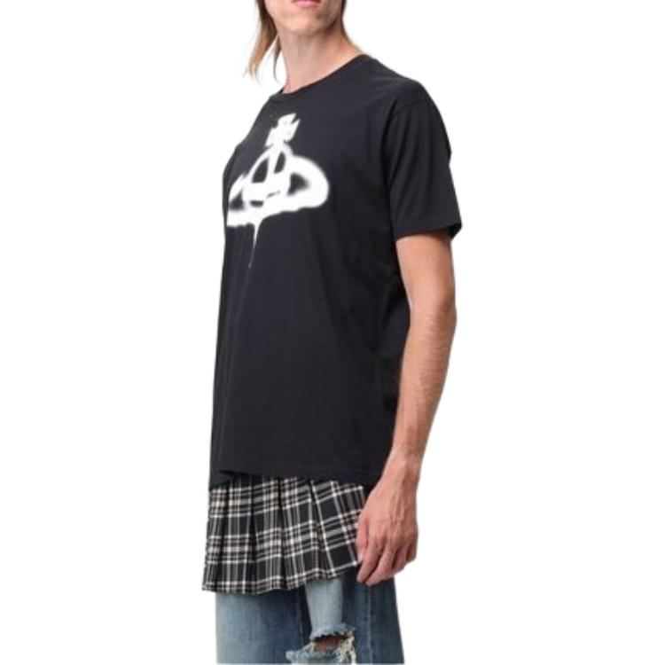 Purchase 薇薇安·威斯特伍德黑色标志短袖圆领T恤 3G010014J001MN401