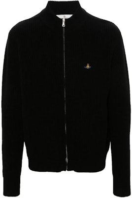 비비안 웨스트우드 블랙 브이넥 지퍼 니트 스웨터 로고 자수 27010016-Y0018-N401 Order 비비안 웨스트우드 블랙 브이넥 지퍼 니트 스웨터 로고 자수 27010016-Y0018-N401