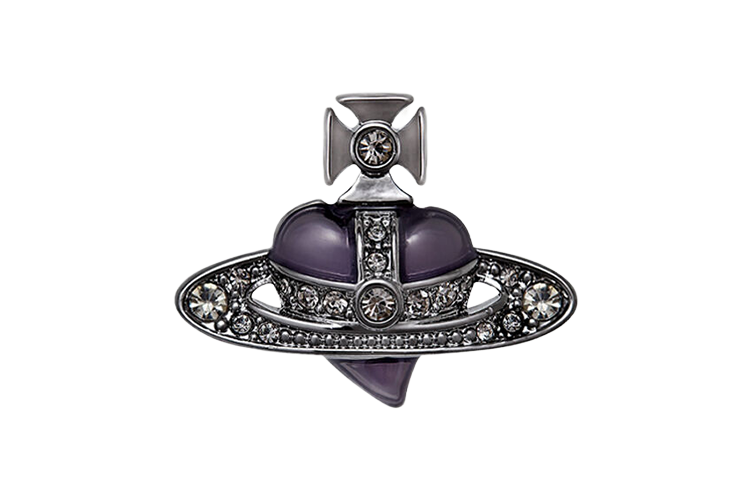 Vivienne Westwood  Bronze Diamante Heart Single Stud Earring 6201033R02S322S322