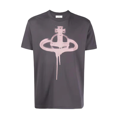Vivienne Westwood Graphic Print Crewneck Loose Fit T-Shirt in Gray. 3G010014J001MGOP402