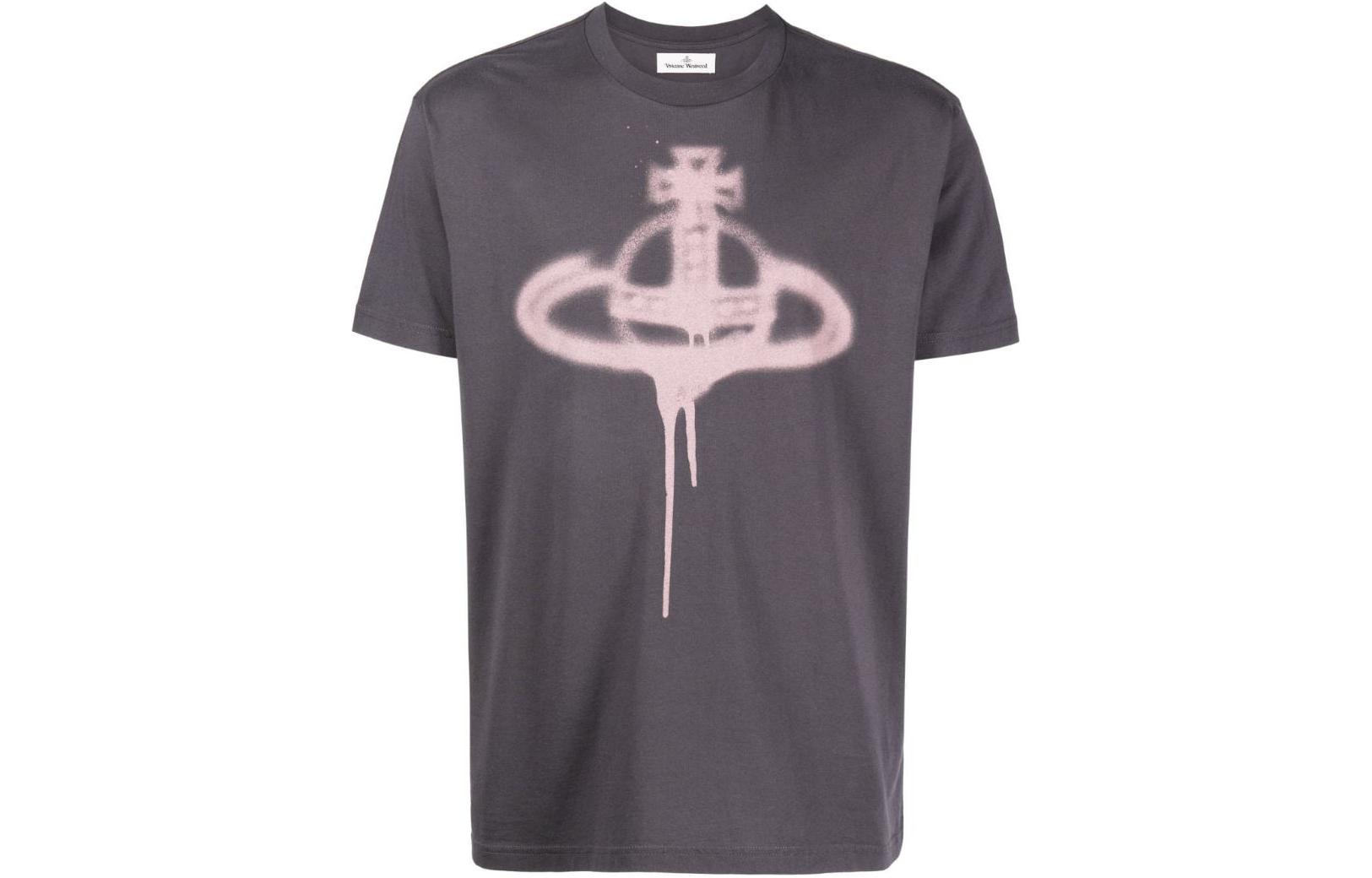 Order ヴィヴィアンウエストウッド グラフィックプリント クルーネックルーズフィットTシャツ グレー 3G010014J001MGOP402