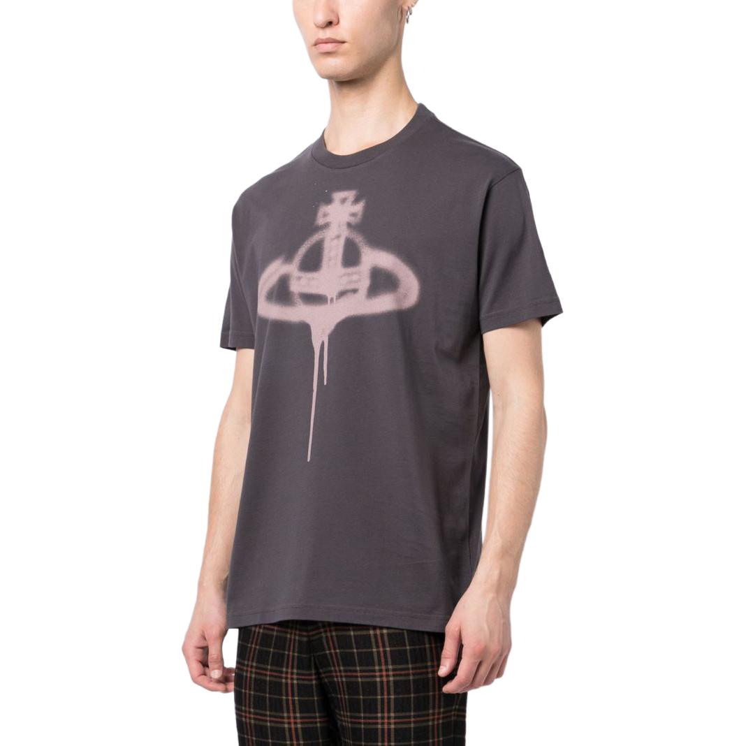 Purchase ヴィヴィアンウエストウッド グラフィックプリント クルーネックルーズフィットTシャツ グレー 3G010014J001MGOP402