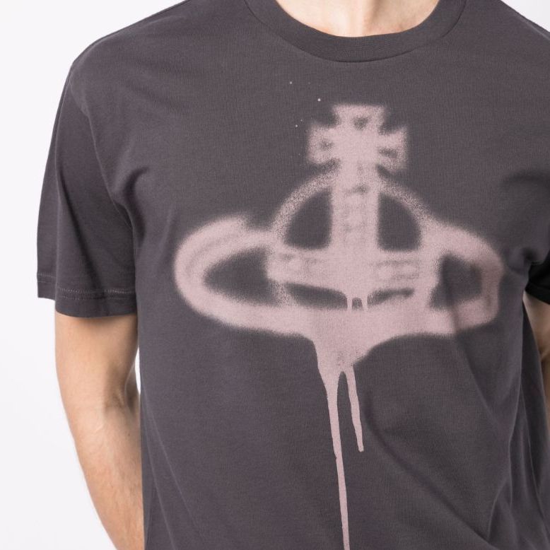 Details for ヴィヴィアンウエストウッド グラフィックプリント クルーネックルーズフィットTシャツ グレー 3G010014J001MGOP402