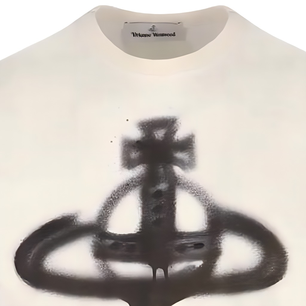 Purchase Camiseta Vivienne Westwood SS23 Saturn Graffiti Logo Blanco Roto 3G010011J001MGOE407