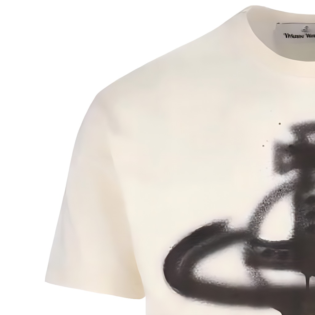 Details for Camiseta Vivienne Westwood SS23 Saturn Graffiti Logo Blanco Roto 3G010011J001MGOE407