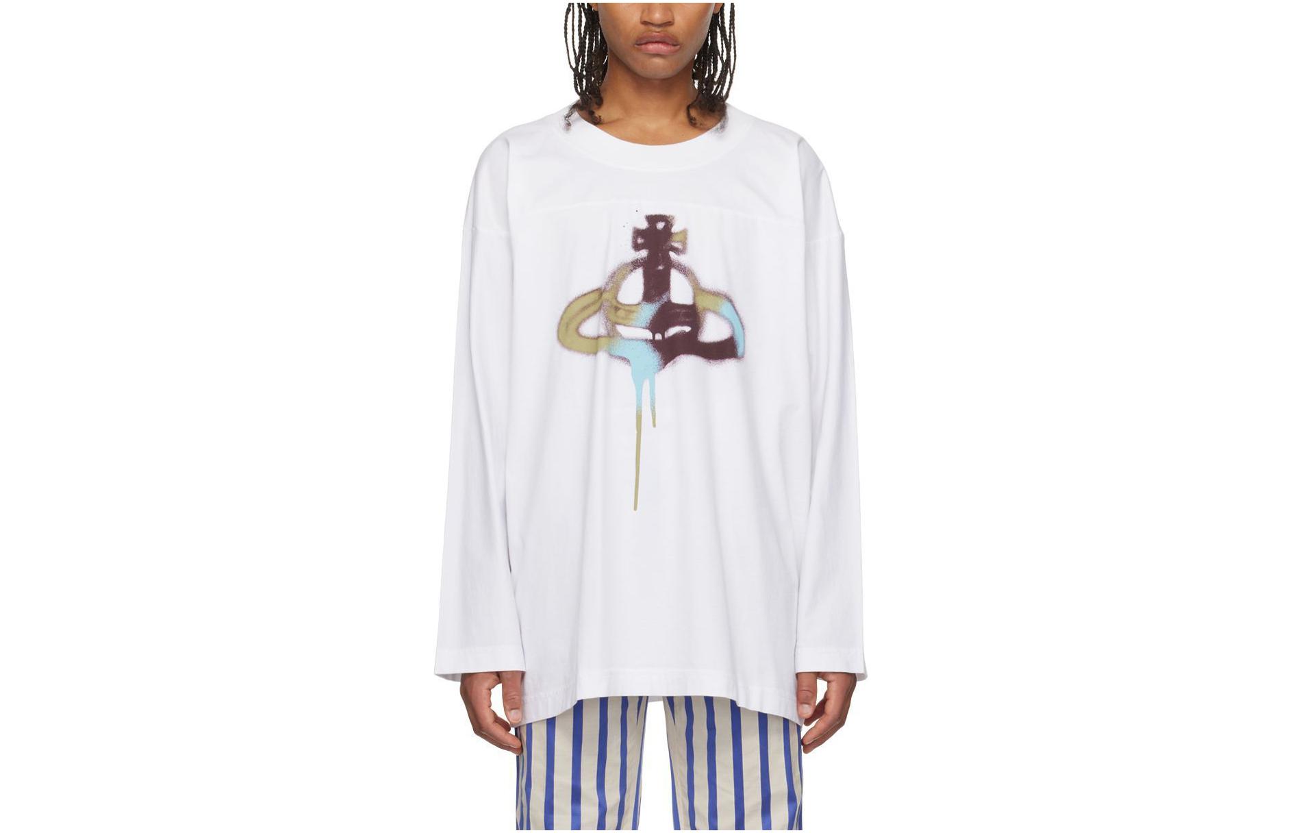 Order Sudadera Blanca con Patrón Geométrico de Vivienne Westwood. 3G01001D-J001M-A401