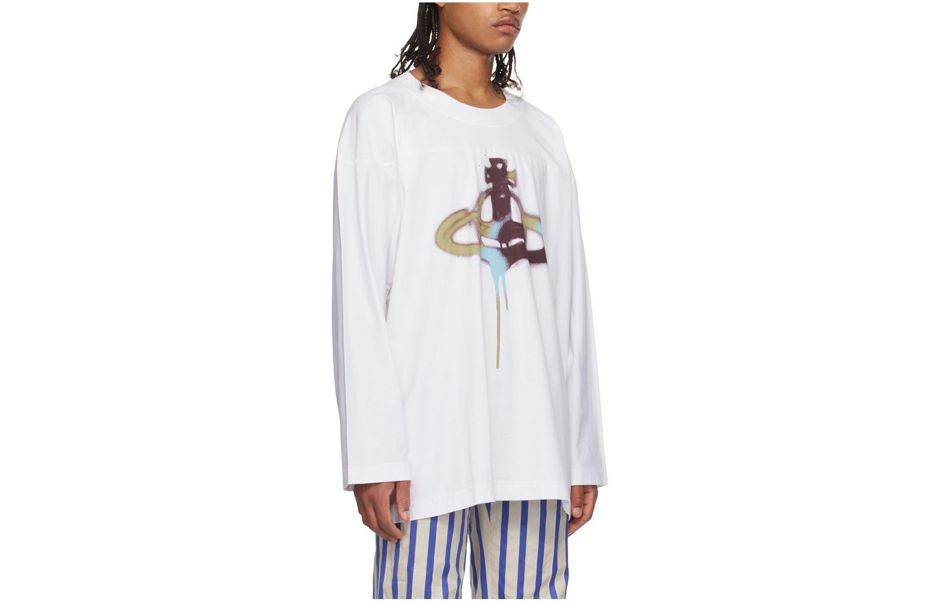 Shop Sudadera Blanca con Patrón Geométrico de Vivienne Westwood. 3G01001D-J001M-A401